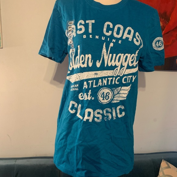 Golden Nugget Casino Atlantic City Blue T-Shirt Size S Small Tee Shirt - Picture 1 of 10